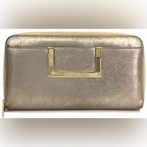 Vintage Jimmy Choo Gold Leather Continental Wallet